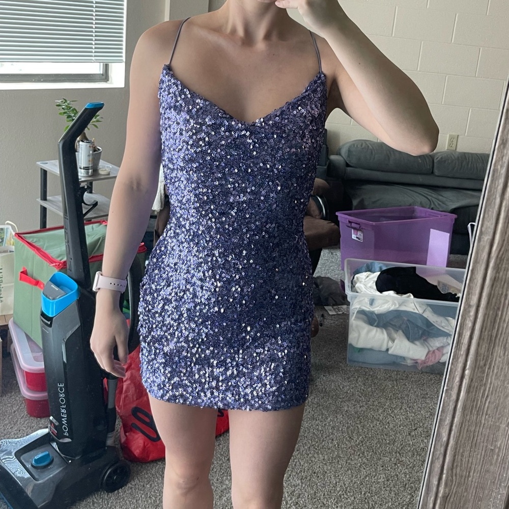 Windsor Raelyn Mini Sequin Party Dress Purple